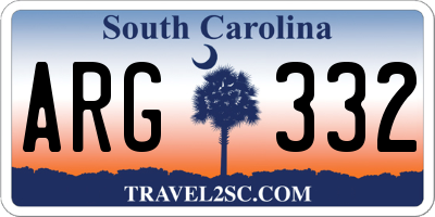 SC license plate ARG332
