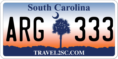 SC license plate ARG333