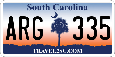 SC license plate ARG335