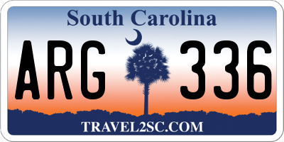 SC license plate ARG336