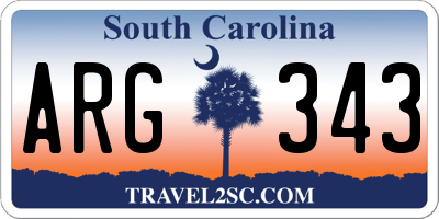 SC license plate ARG343