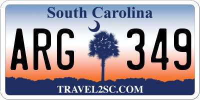 SC license plate ARG349