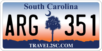 SC license plate ARG351
