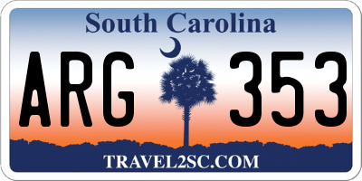 SC license plate ARG353