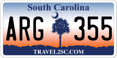 SC license plate ARG355