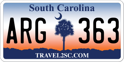 SC license plate ARG363