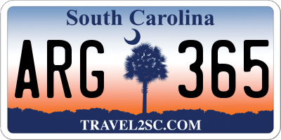 SC license plate ARG365