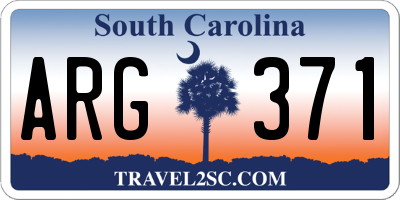 SC license plate ARG371