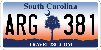 SC license plate ARG381