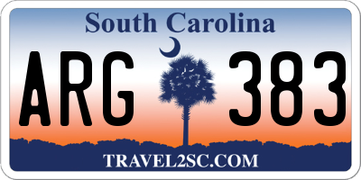 SC license plate ARG383