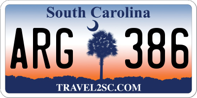 SC license plate ARG386