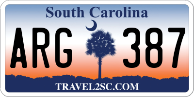 SC license plate ARG387