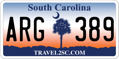 SC license plate ARG389