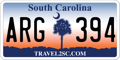 SC license plate ARG394