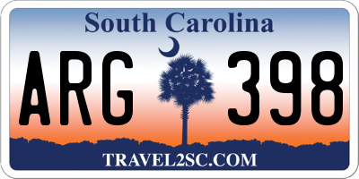 SC license plate ARG398