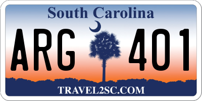 SC license plate ARG401