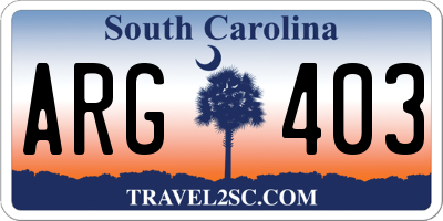 SC license plate ARG403