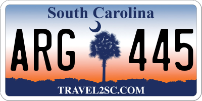 SC license plate ARG445
