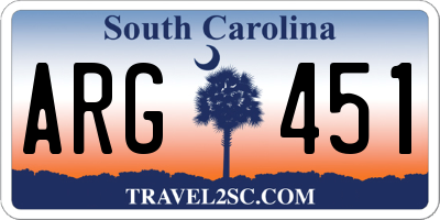 SC license plate ARG451