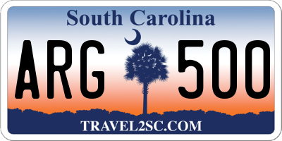 SC license plate ARG500