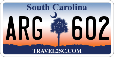 SC license plate ARG602