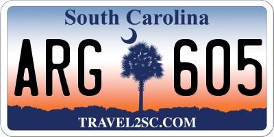 SC license plate ARG605