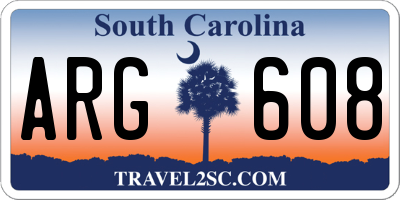 SC license plate ARG608