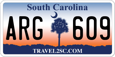 SC license plate ARG609
