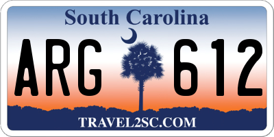 SC license plate ARG612