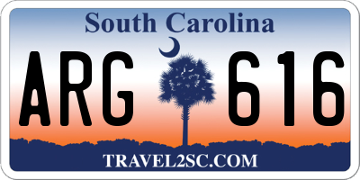 SC license plate ARG616
