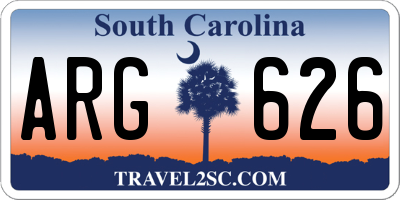 SC license plate ARG626