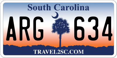 SC license plate ARG634