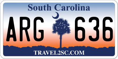 SC license plate ARG636