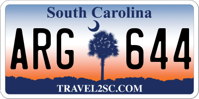 SC license plate ARG644