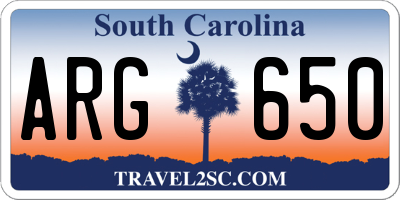 SC license plate ARG650