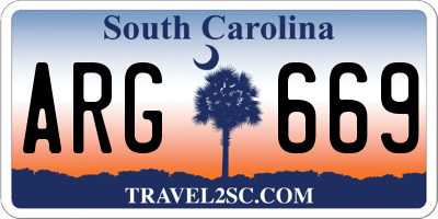 SC license plate ARG669