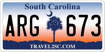 SC license plate ARG673