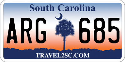 SC license plate ARG685