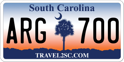 SC license plate ARG700