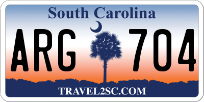 SC license plate ARG704