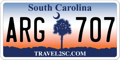 SC license plate ARG707