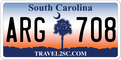 SC license plate ARG708