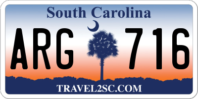 SC license plate ARG716