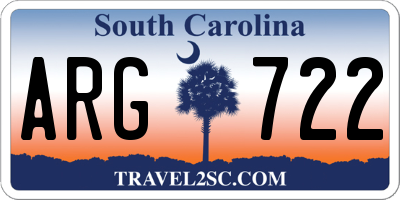 SC license plate ARG722