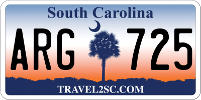 SC license plate ARG725