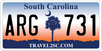SC license plate ARG731