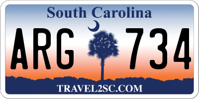 SC license plate ARG734