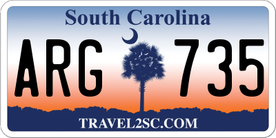 SC license plate ARG735