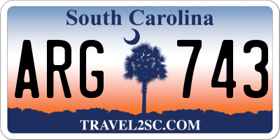 SC license plate ARG743