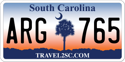 SC license plate ARG765